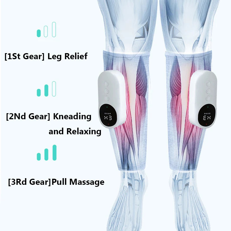 Leg Massager 360° Air Pressure Calf Massager Presotherapy Machine Household Massage Device Hot Compress Relax Leg Muscles
