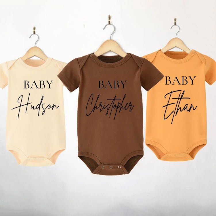 Personalized Name Baby Cotton Bodysuits