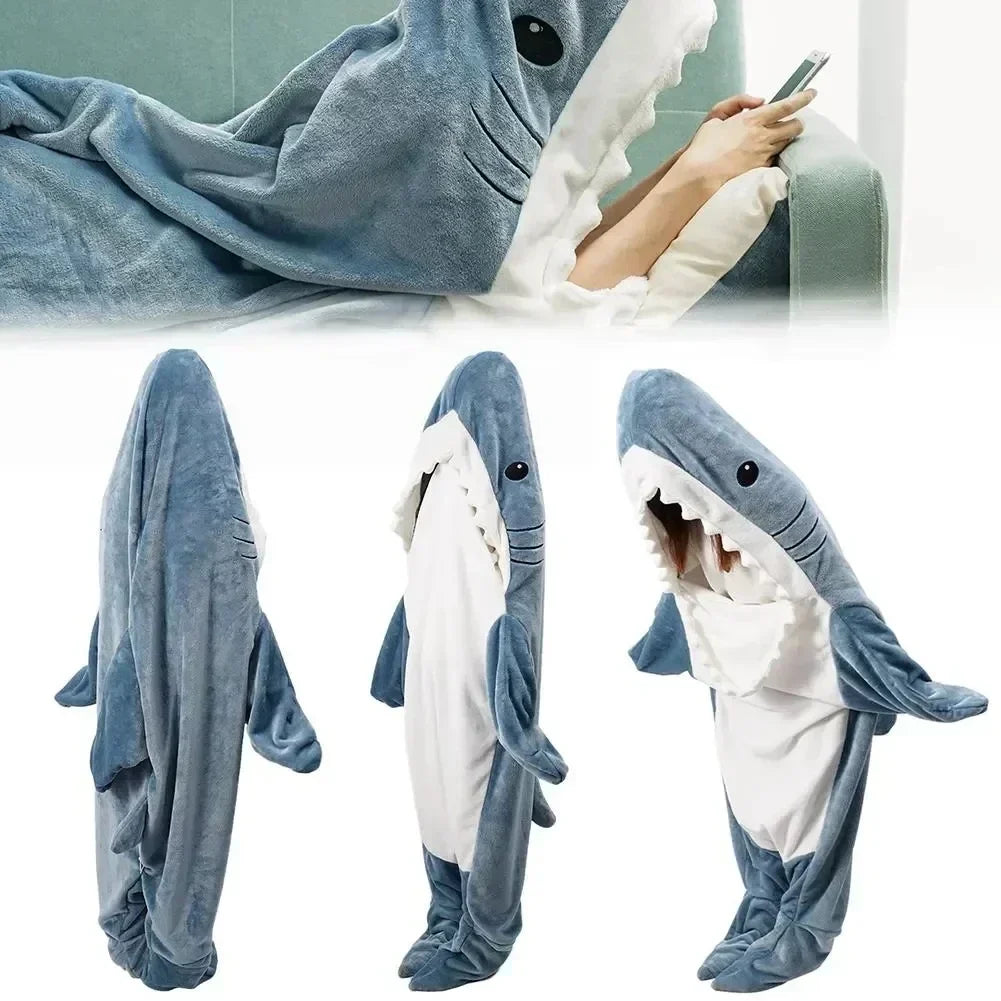Cartoon Shark Sleeping Bag Blanket