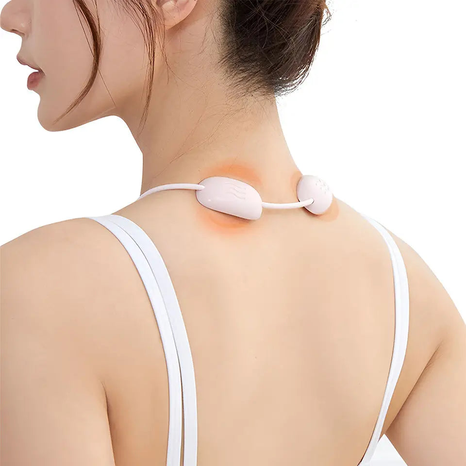 Portable Electric Neck Massager Micro-current Cervical Spine Massager 12 Gear Hot Compress Smart Neck Massage Relaxation Tool