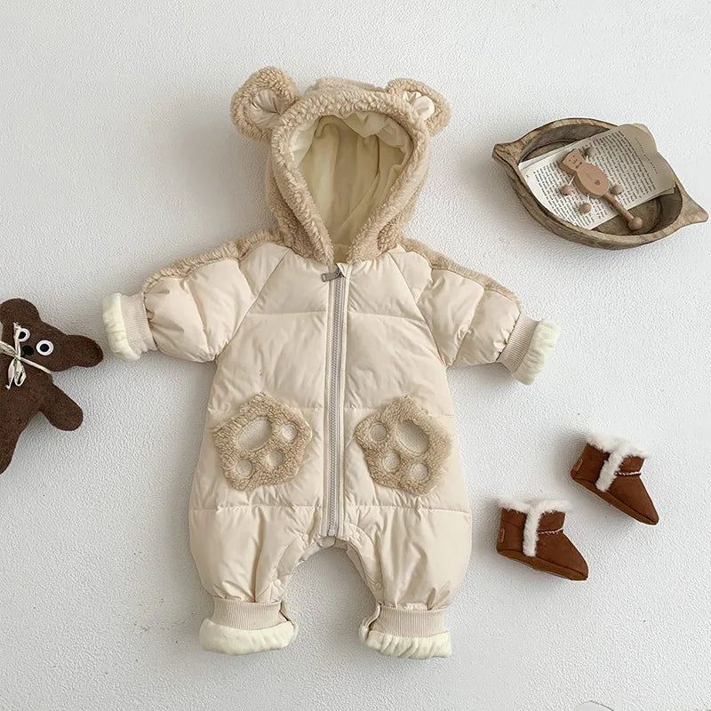 Korea Winter Newborn Boy Romper Cotton Snowwear