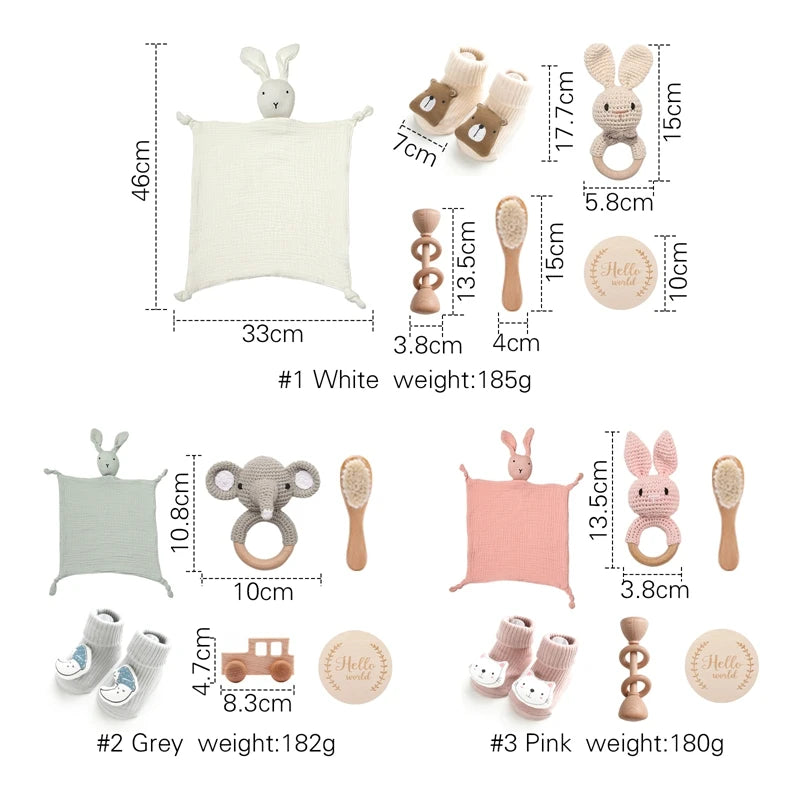 Baby drool Towel Toy Set Milestone Cards Gift Set