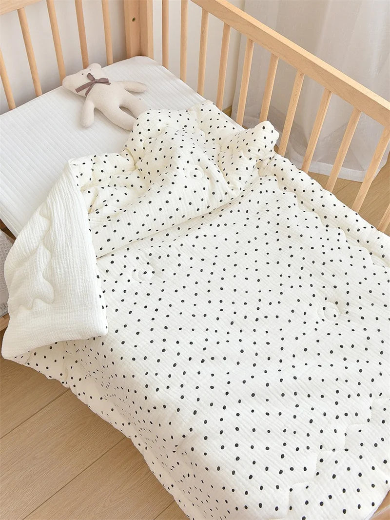 Baby Cotton Muslin Comforter Blanket Newborn Printed Spring Winter Quilt Blankets for Babies Infant Sleeping Cover Korean Quilt