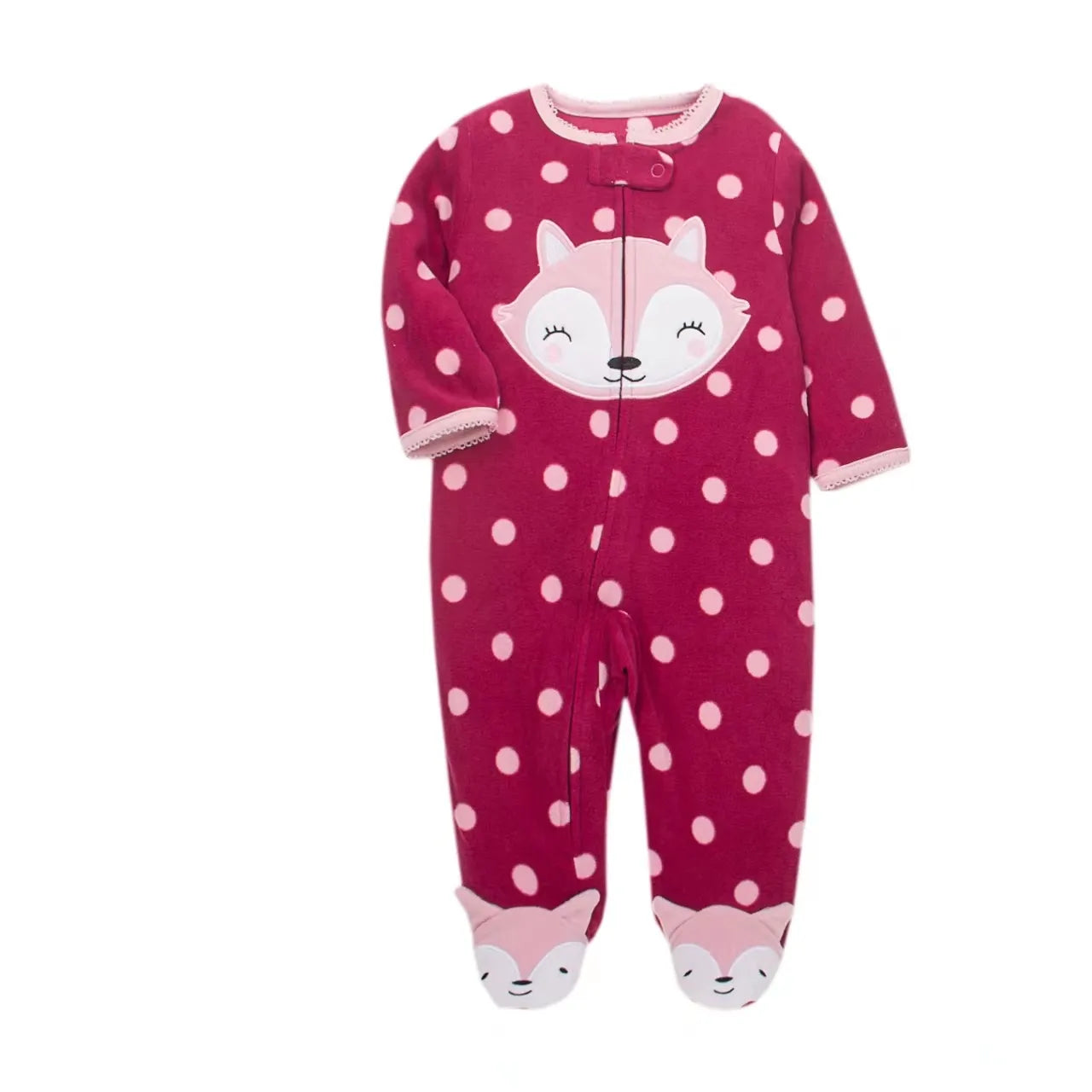 Footed Warm Baby Rompers 2023 Fall Winter Cute Animal Micro Polar Fleece Hot Baby Pajamas Infant jumpsuits Sleepwear 0/3-12M