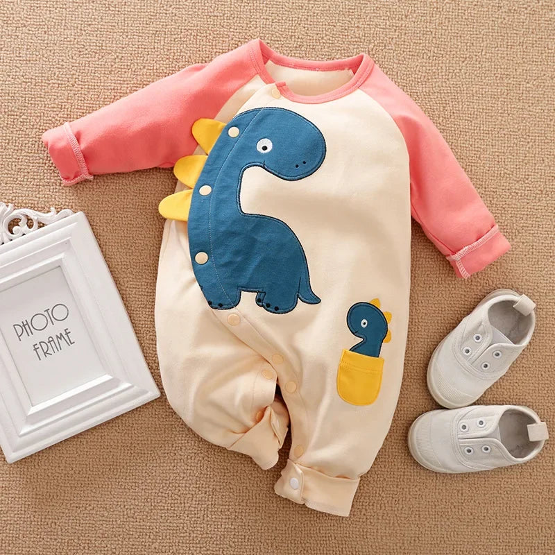 Newborn Baby Boy Clothes Organic Cotton Overalls Children New Born Girl Clothing Romper Infant Jumpsuit Dinosaur Costume Things