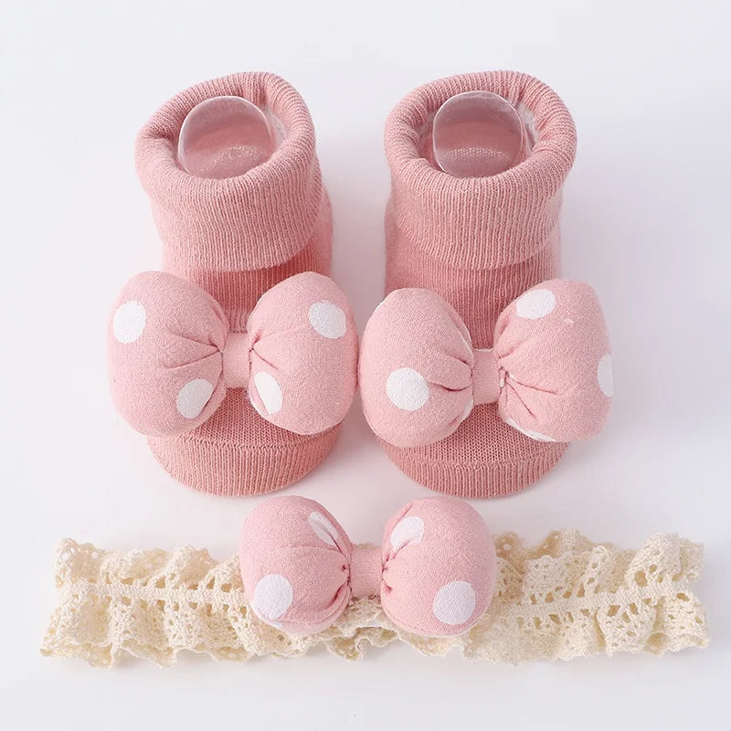 Baby Girl Headbands Socks 2Pcs/Set Sweet Cute Bow