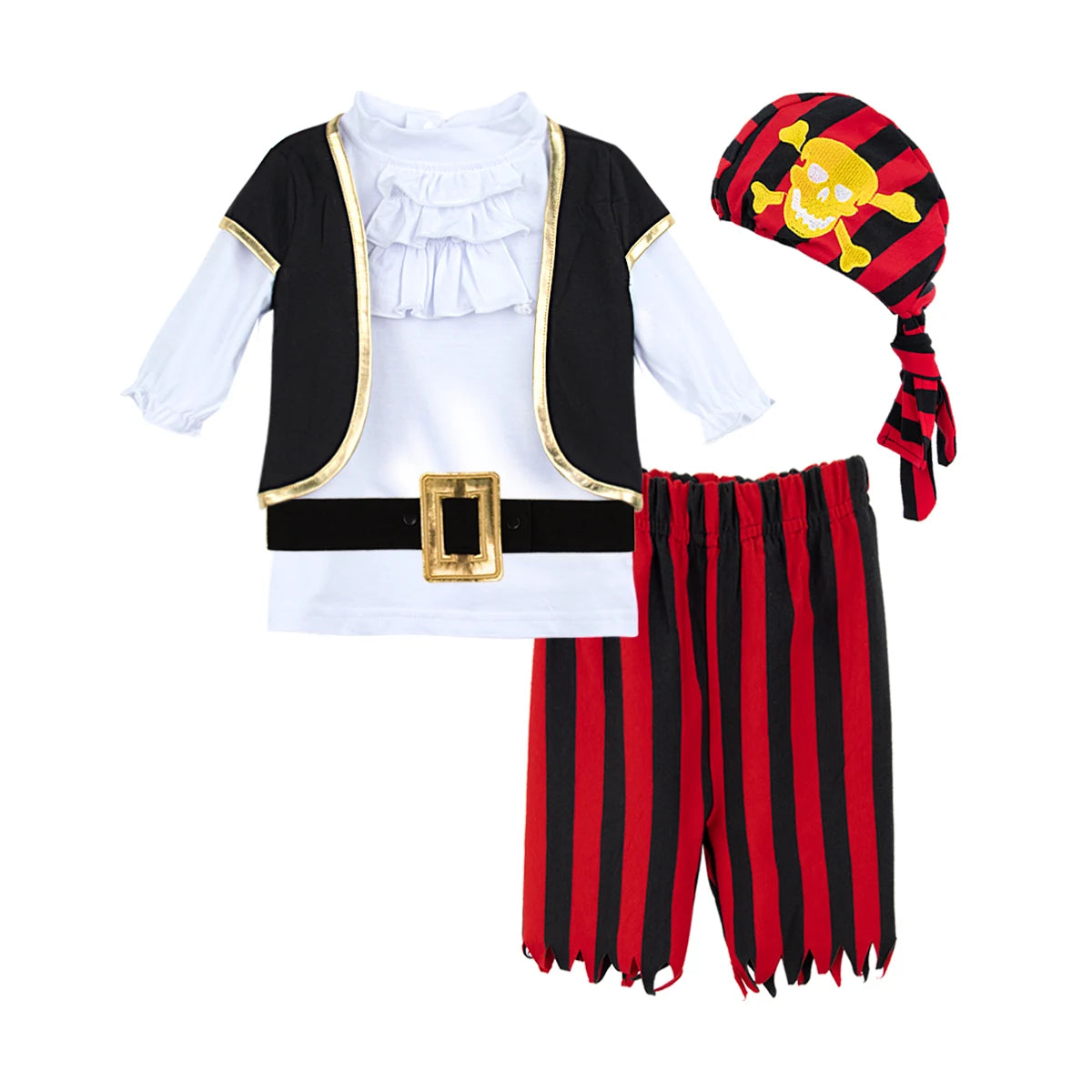 Baby Toddler Girls Pirate Costume Dress 5PCS 0-4 Years