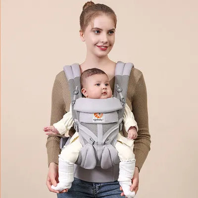 Breeze 360 Ergonomic Kid Kangaroo Infant Baby Carrier All Positions Sling Wrap Cool Air Mesh Cotton Backpack 0-36 Months Egobaby
