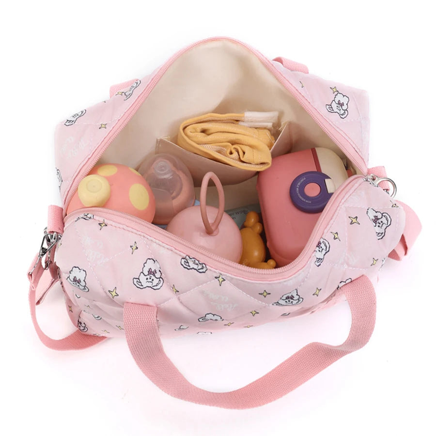 Printed Mommy Bag Baby Diaper Nappy Bag Storage Maternity Shoulder Bags Organizer Cotton Quilted Women Messenger Bag
