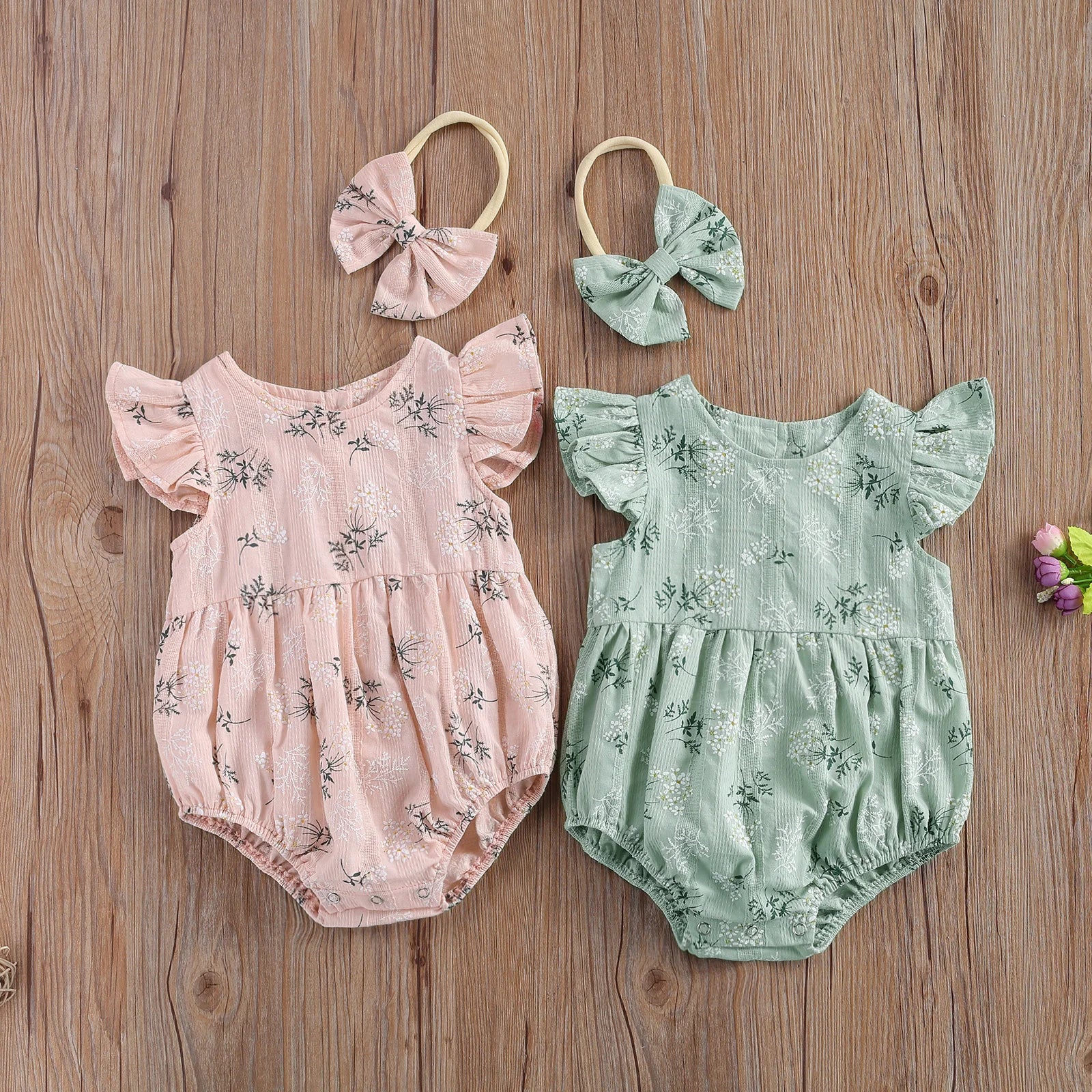 Spring Newborn Baby Girls Rompers Ruffle Cotton bodysuits