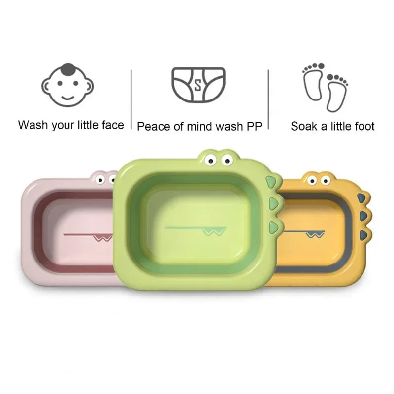 Foldable Washbasin Baby Folding Bath Tub Plastic Folding Basin Bathtub Portable Children Washing Face Foot Shower Thicken Tubs