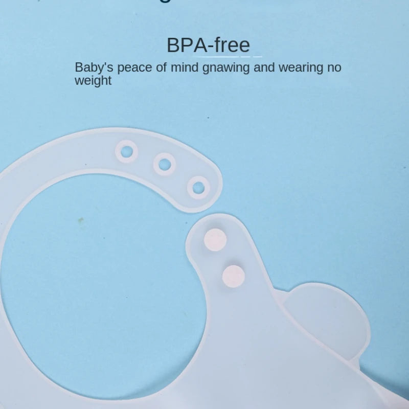 Cute Cartoon Print Unisex Baby Bandana Waterproof Silicone Saliva Towel Toddler Feeding Bibs with Food Catcher Pocket for Kids