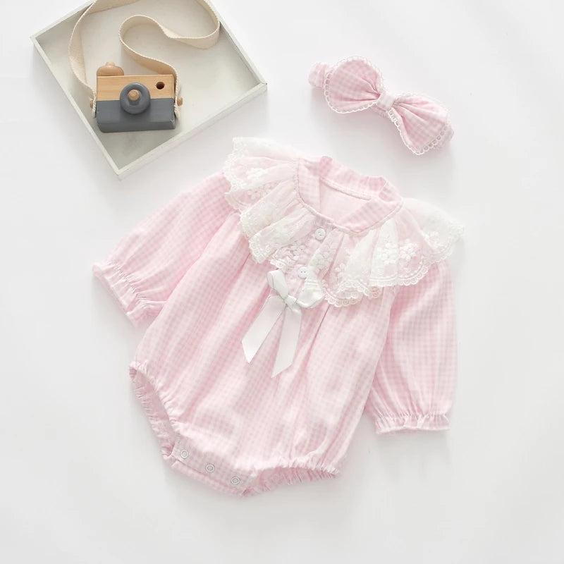 Ruffles Lace Bow Newborn Baby Girls Bodysuits