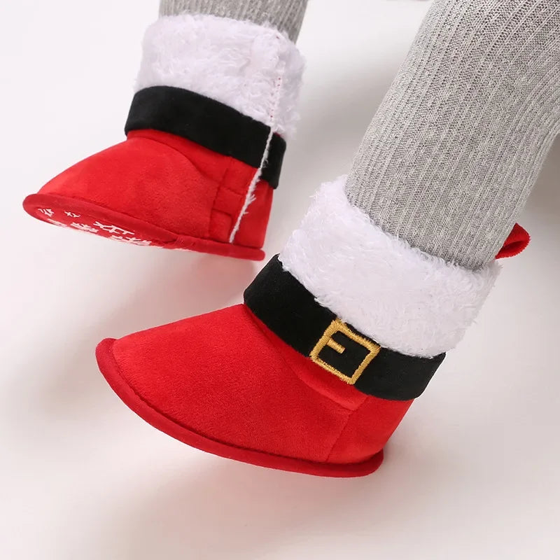 Baby Christmas Cotton Boots Soft Soled Warm Snow Boots