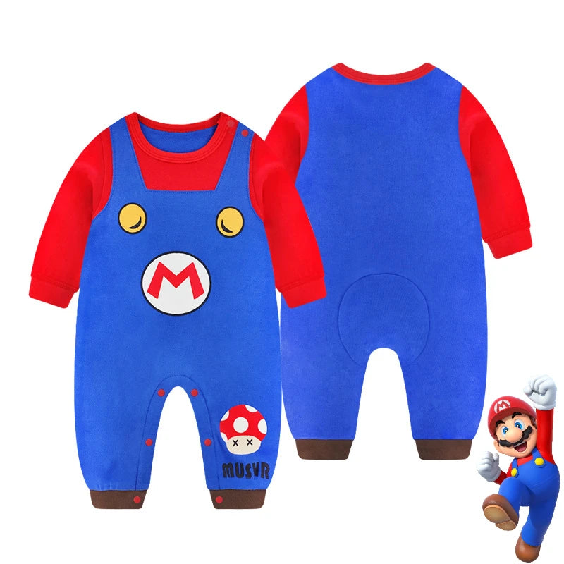 Super Marios Baby Cosplay Costumes Cute Autumn Onesie