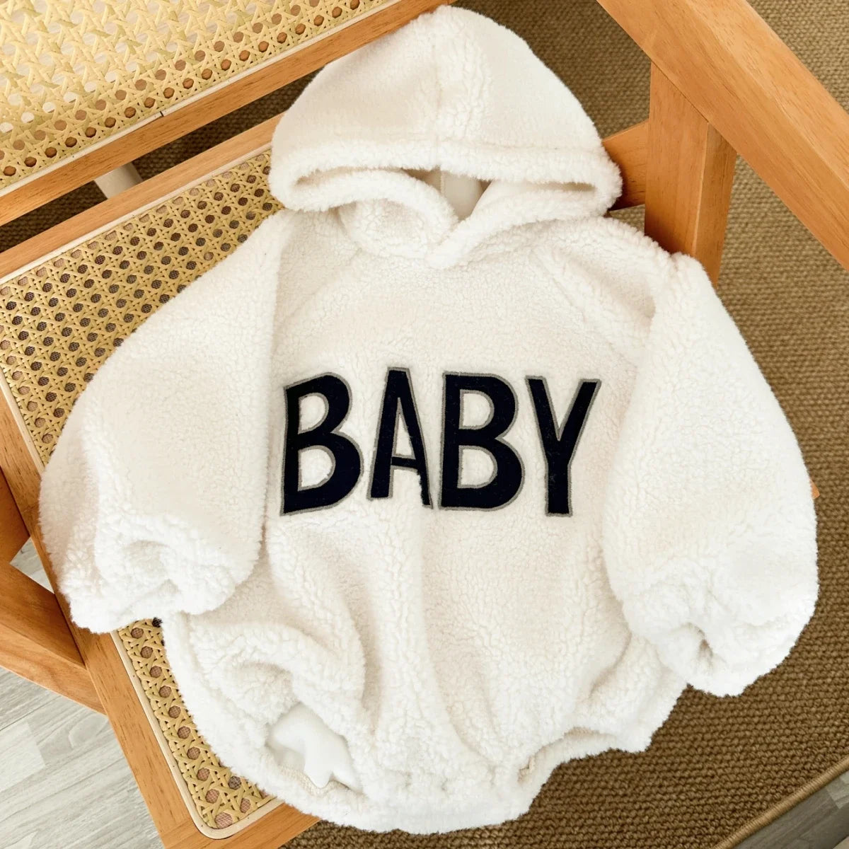 Baby Boy Clothes Newborns Hooded Romper Autumn Winter Toddler Girls Plus Fleece Warm Sweater Tops Pants  BodySuit 0-2 Years Old