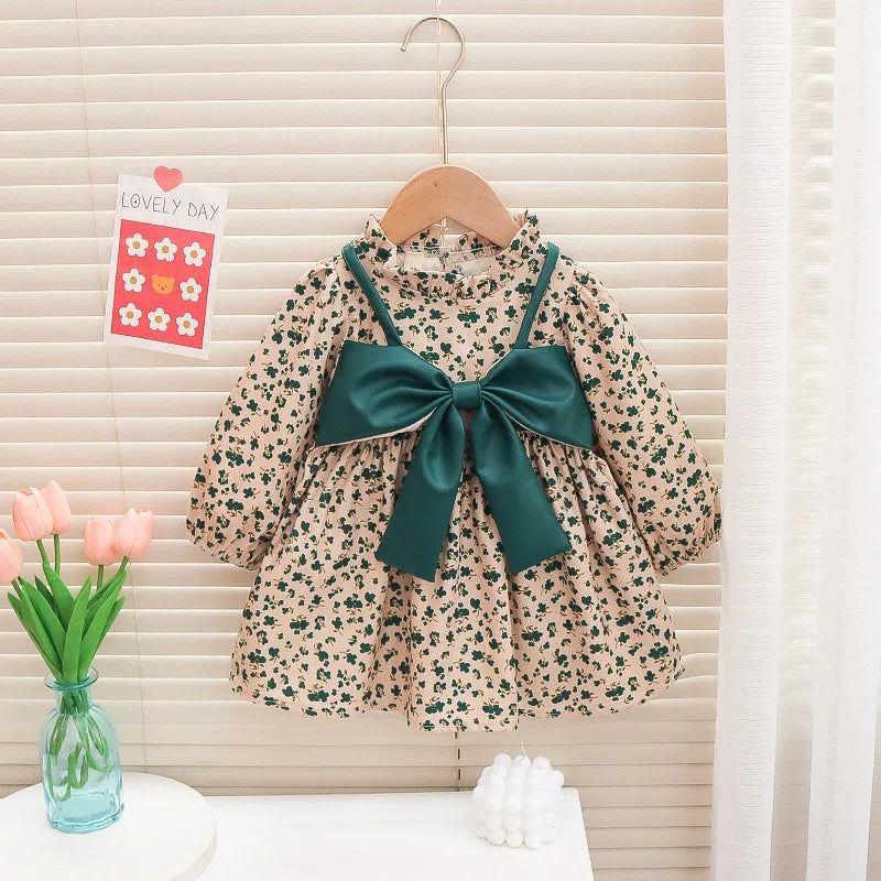 Baby girls flower pattern spring dress