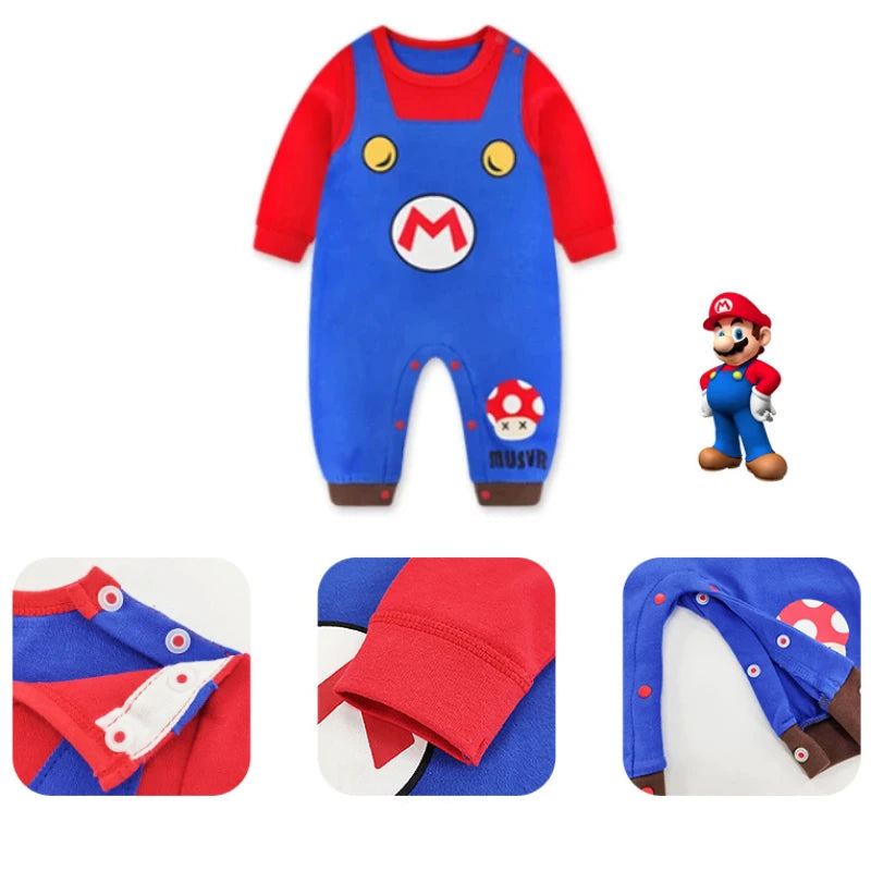 Super Marios Baby Cosplay Costumes Cute Autumn Onesie