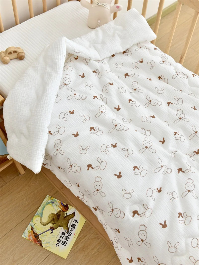 Baby Cotton Muslin Comforter Blanket Newborn Printed Spring Winter Quilt Blankets for Babies Infant Sleeping Cover Korean Quilt