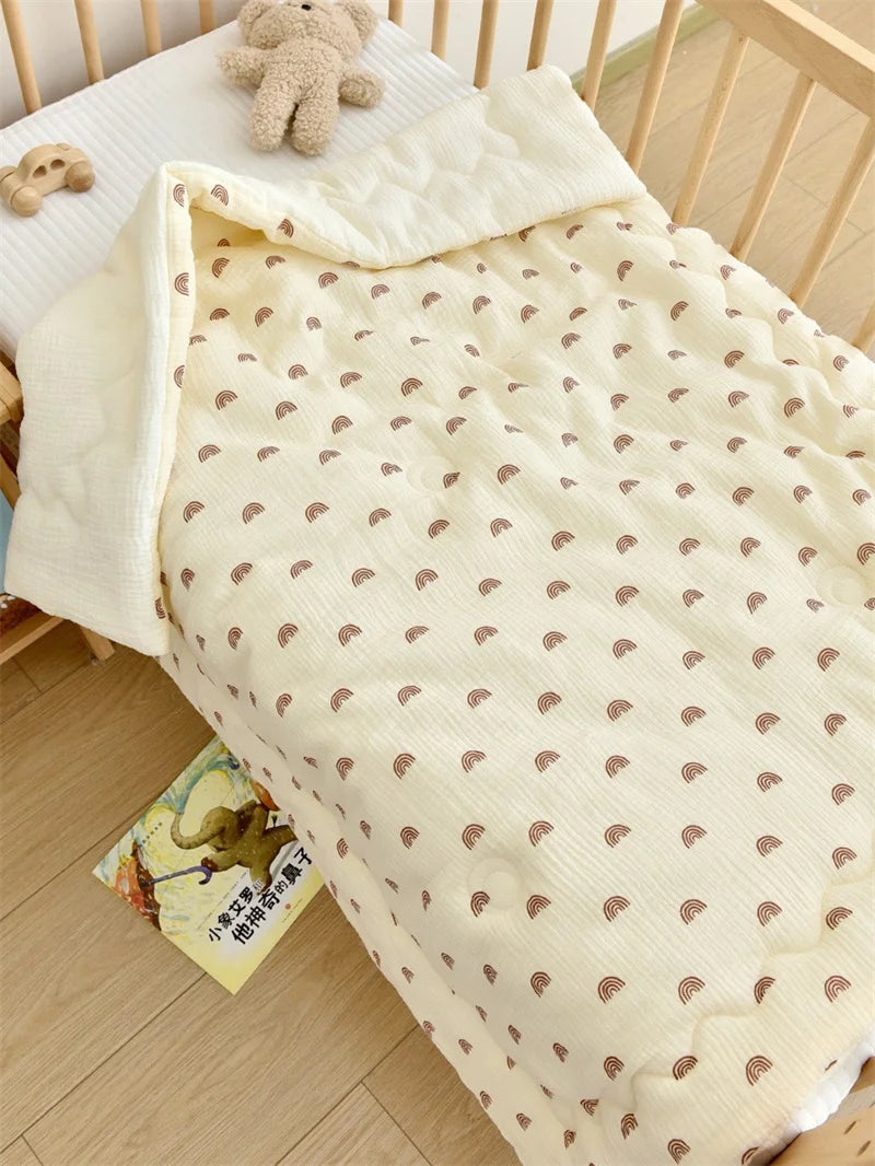 Baby Cotton Muslin Comforter Blanket Newborn Printed Spring Winter Quilt Blankets for Babies Infant Sleeping Cover Korean Quilt