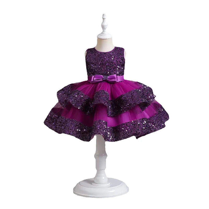 Baby Girl Princess Elegant Dress Kid Wedding Birthday Dresses Frocks Children Costume Bow Prom Ball Gown Party Dresses For Girls