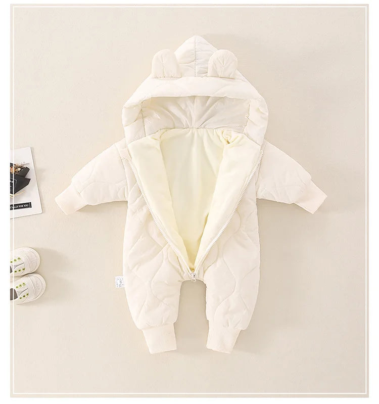 Winter Baby Clothes Overalls  Newborn  Hooded Rompers Bear Suit Cotton Thickening Boys Girls Outdoor Clothing