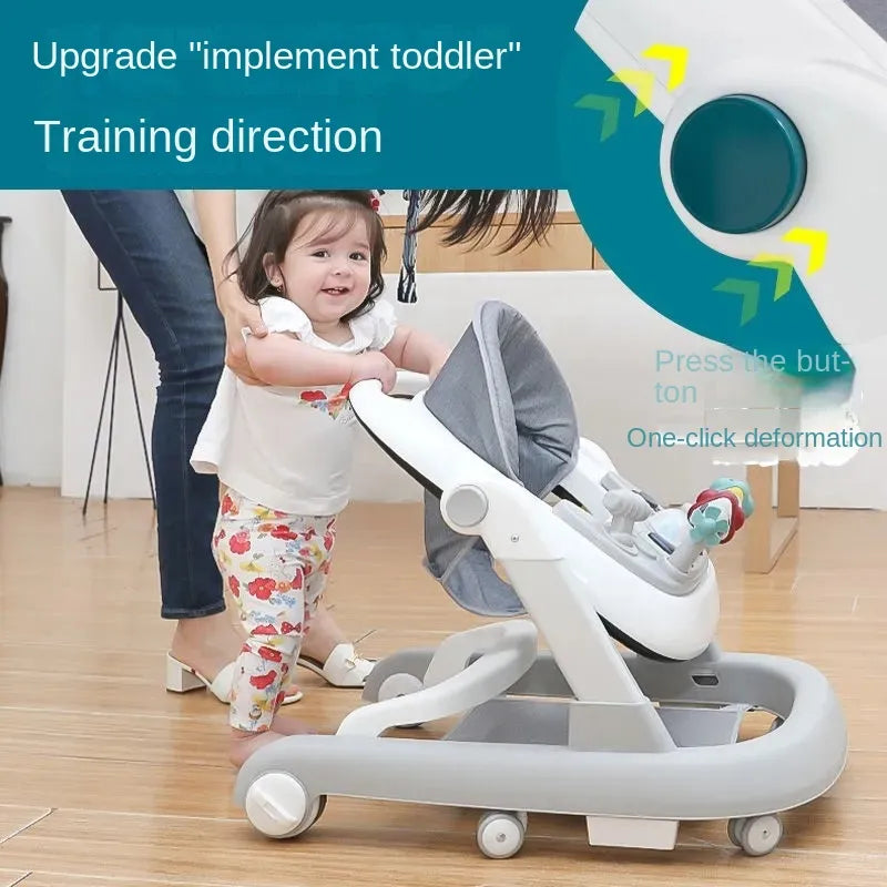 Infant Multi-Function Walker with Rollover Prevention and O-Shaped Legs | Baby Growth and Toddler Toy Walker with Wheels
