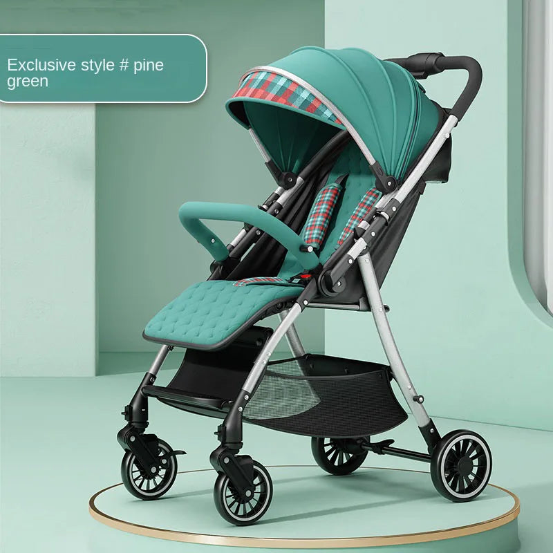 Baby Stroller 3-in-1 Fashion Four Seasons Universal Four Wheel Shock Absorber Umbrella Bi-directional Folding Baby Stroller