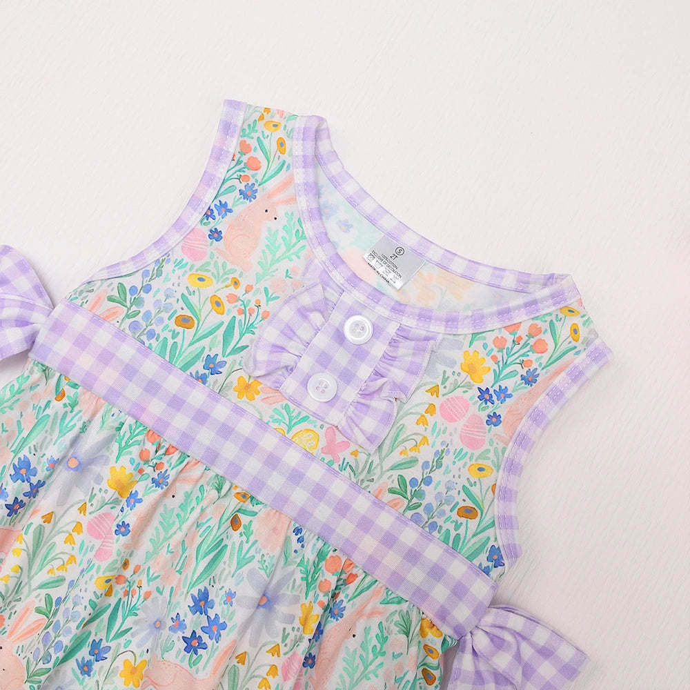 Summer Flower Bubble Romper Babi Girls Clothes Floral Printing Bodysuit Bow Outfit Sleeve One Piece New Born Short 0-3T Jumpsuit