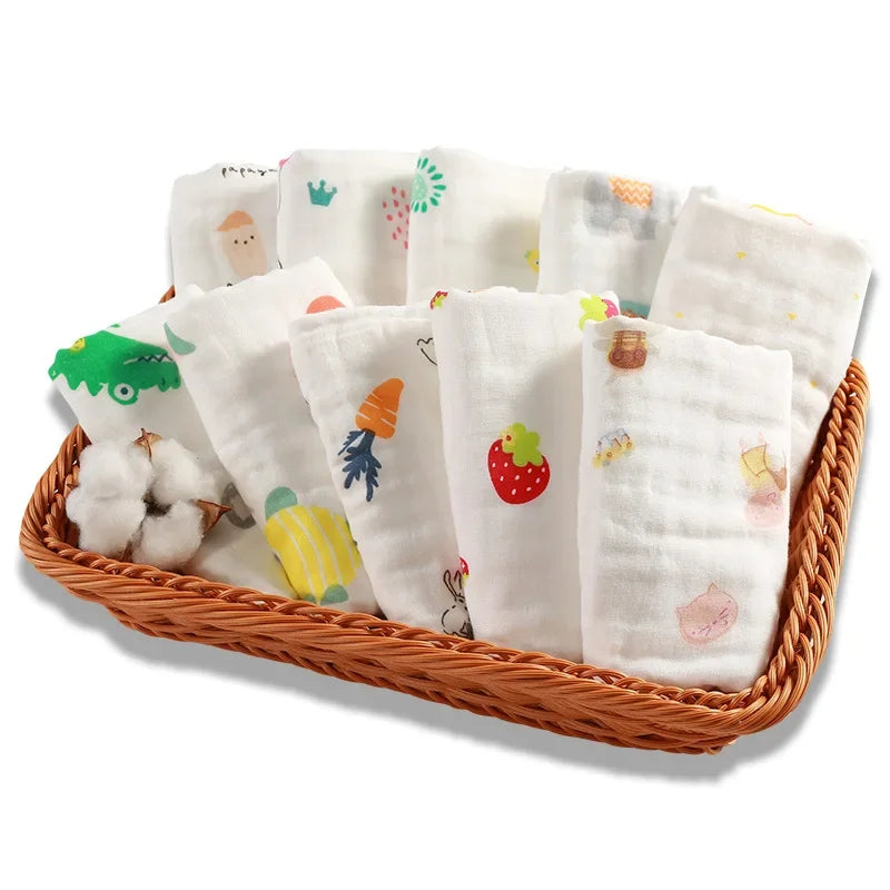 Baby Saliva Towel, 6-layer Gauze Square Towel, Pure Cotton Baby Handkerchief, Newborn Bath Towel, Facial Towel burp cloth