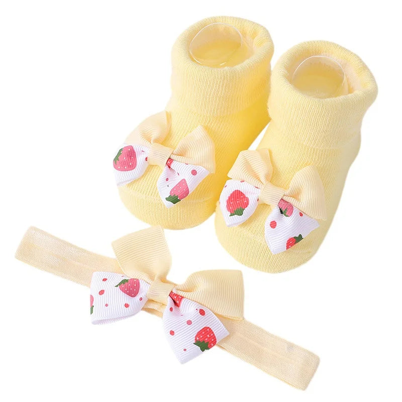 Baby Girl Headbands Socks 2Pcs/Set Sweet Cute Bow