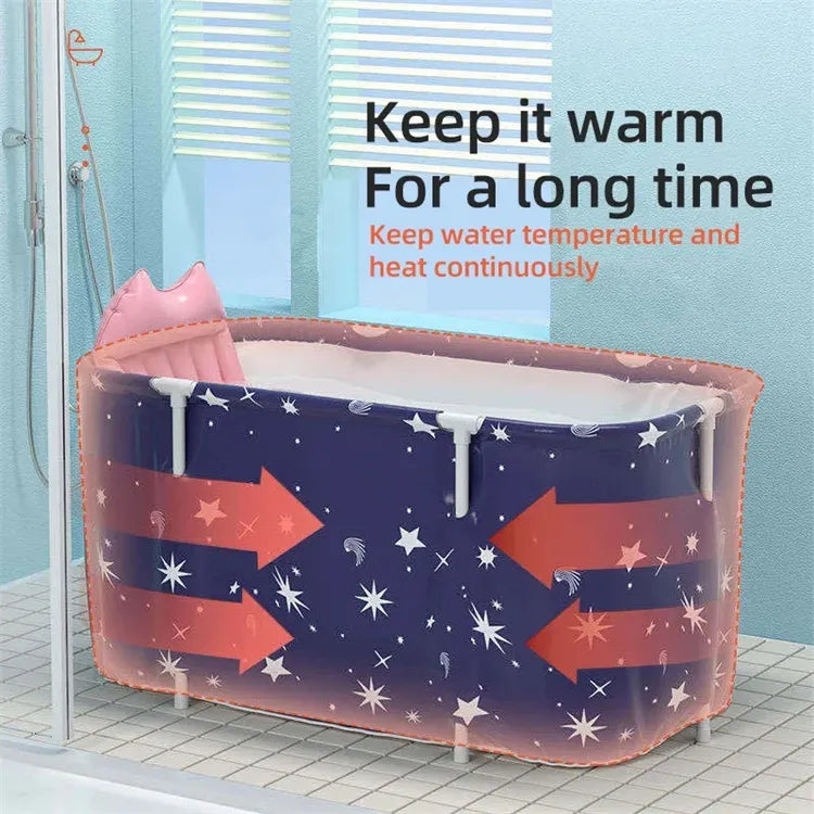 Foldable Bathtub Portable Soaking Bath Tub Eco-Friendly