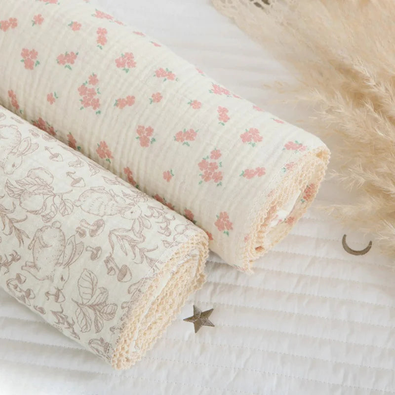 2Layer Blanket for Newborn Baby Muslin Cotton Swaddle Thin Baby Summer Blanket Infant Toddler Baby Bath Towel120X150CM