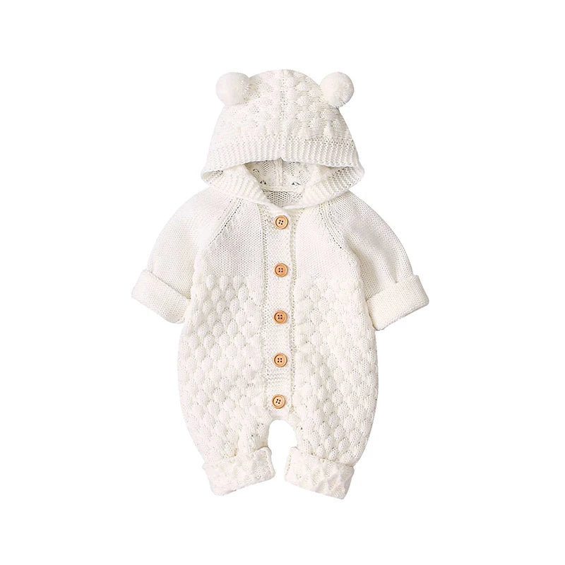 Baby Rompers Long Sleeve Infant Boys Girls Jumpsuits Clothes Autumn Solid Knitted Newborn Toddler Kids Overalls One Piece 0-18M