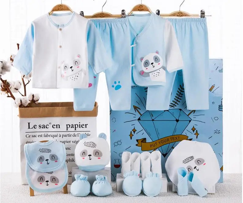 Baby Clothes Set For Newborn Bibs Cap Socks Blanket Cotton