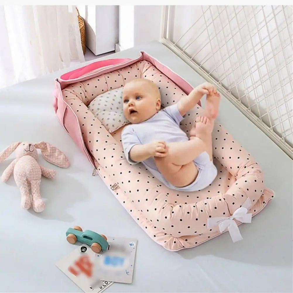 Baby Shower Gift Idea Portable Foldable Baby Nest Adjustable Breathable Sleeping Bed for Infants 0-24 Months Shower for Baby