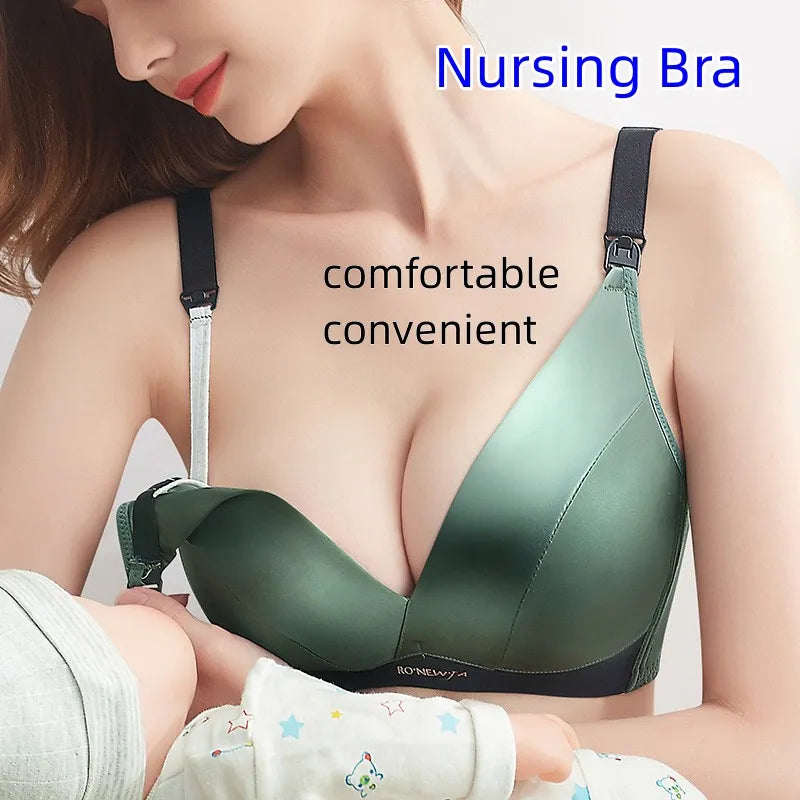 Thin Cotton Nursing Bra Wirefree Breastfeeding Bras for Pregnant Women Breast Underwear Mother Clothes Front Closer Bras Baby