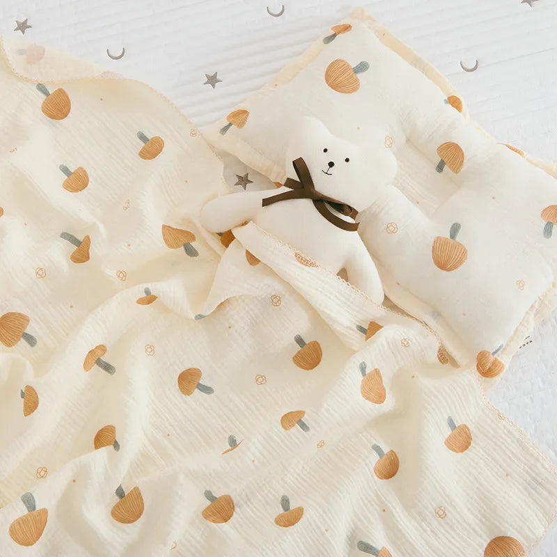 2Layer Blanket for Newborn Baby Muslin Cotton Swaddle Thin Baby Summer Blanket Infant Toddler Baby Bath Towel120X150CM