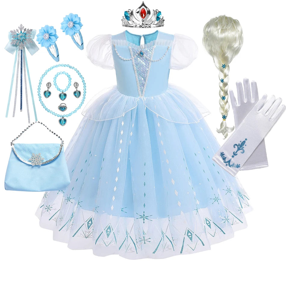 Frozen Elsa Anna Princess Cosplay Dress Baby Costume