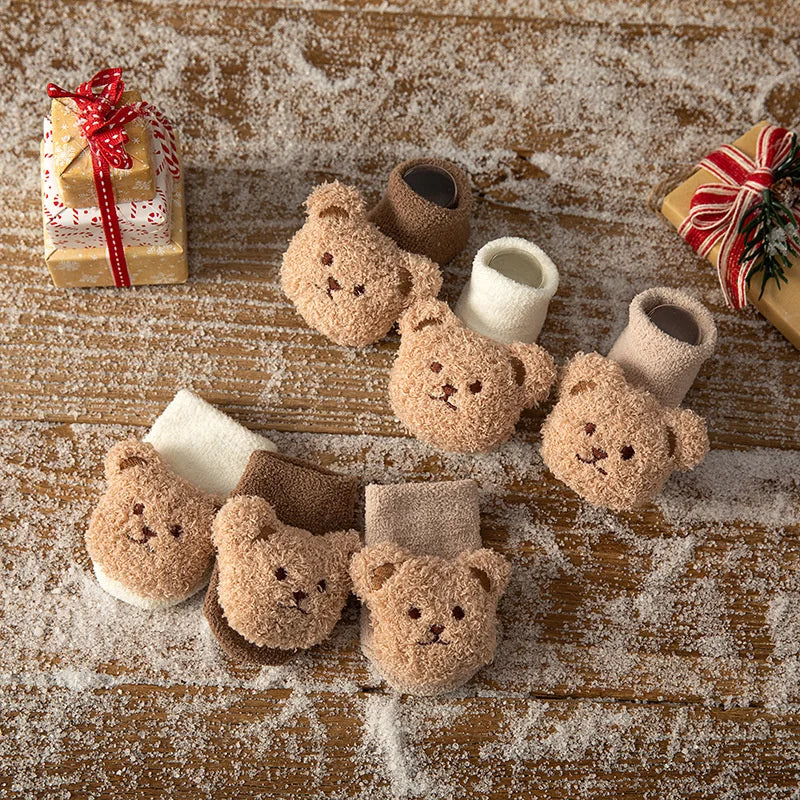 Cartoon Bear Baby Socks for Girl Boys Newborn