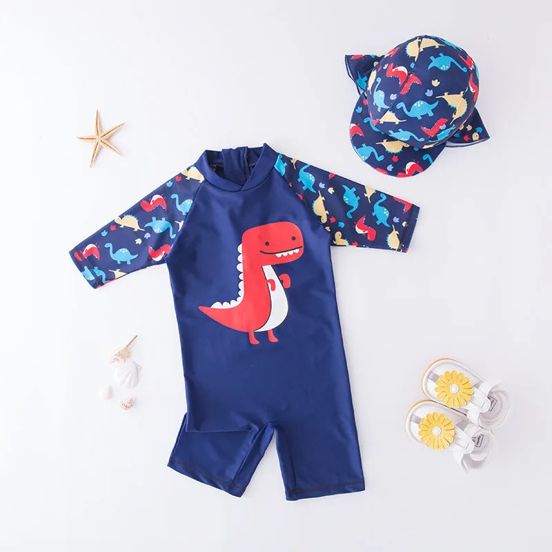 Baby boy swimwear with cap suit surfing Wear