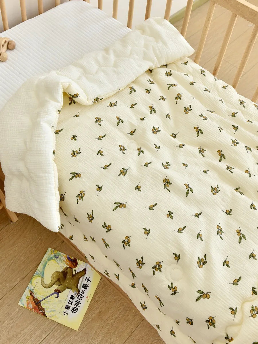 Baby Cotton Muslin Comforter Blanket Newborn Printed Spring Winter Quilt Blankets for Babies Infant Sleeping Cover Korean Quilt