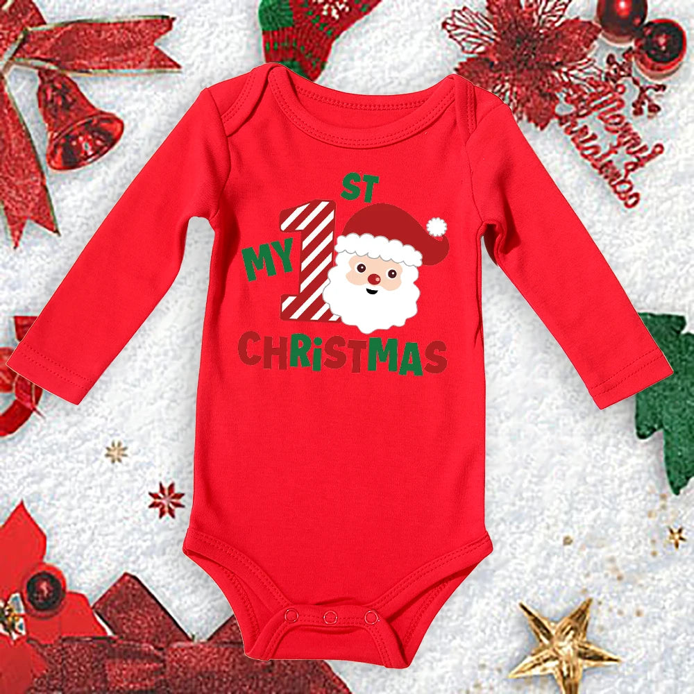 My First Christmas New Born Baby Bodysuits