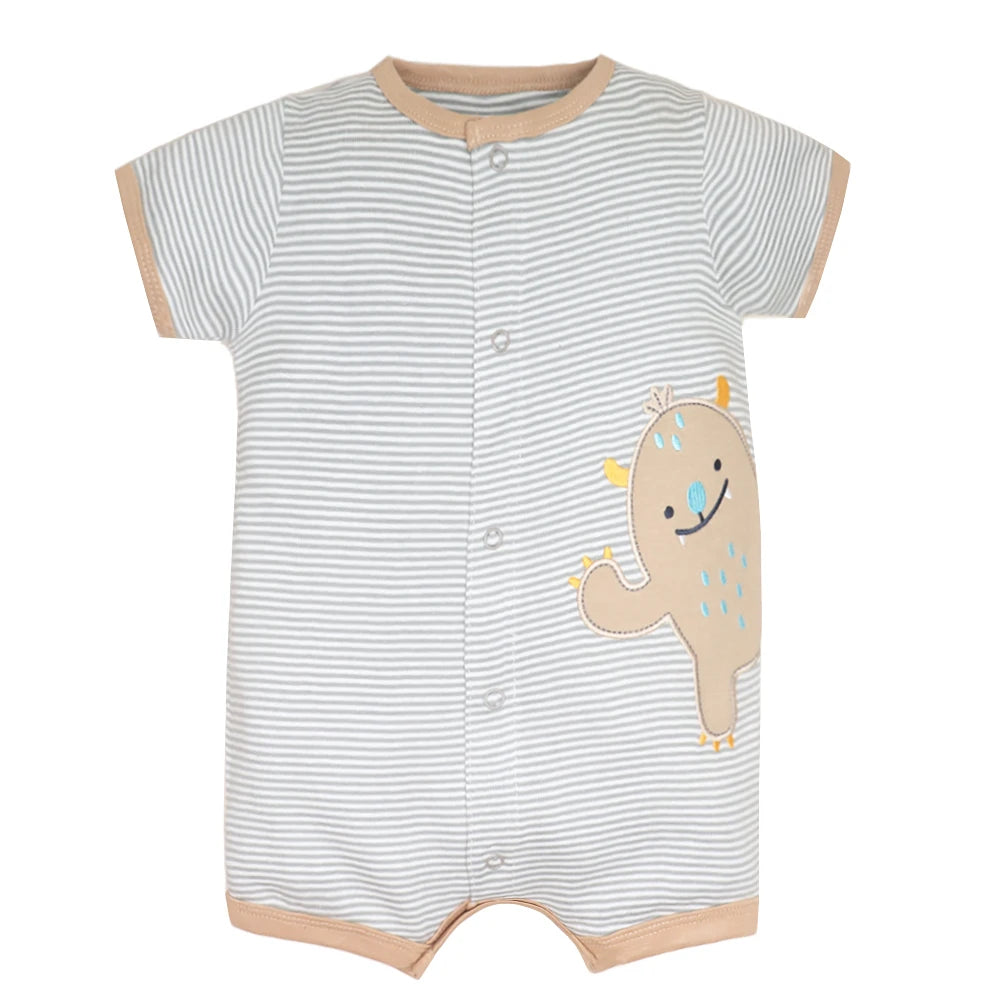 Summer 100% Cotton Newborn Infant Bodysuits 6-24
