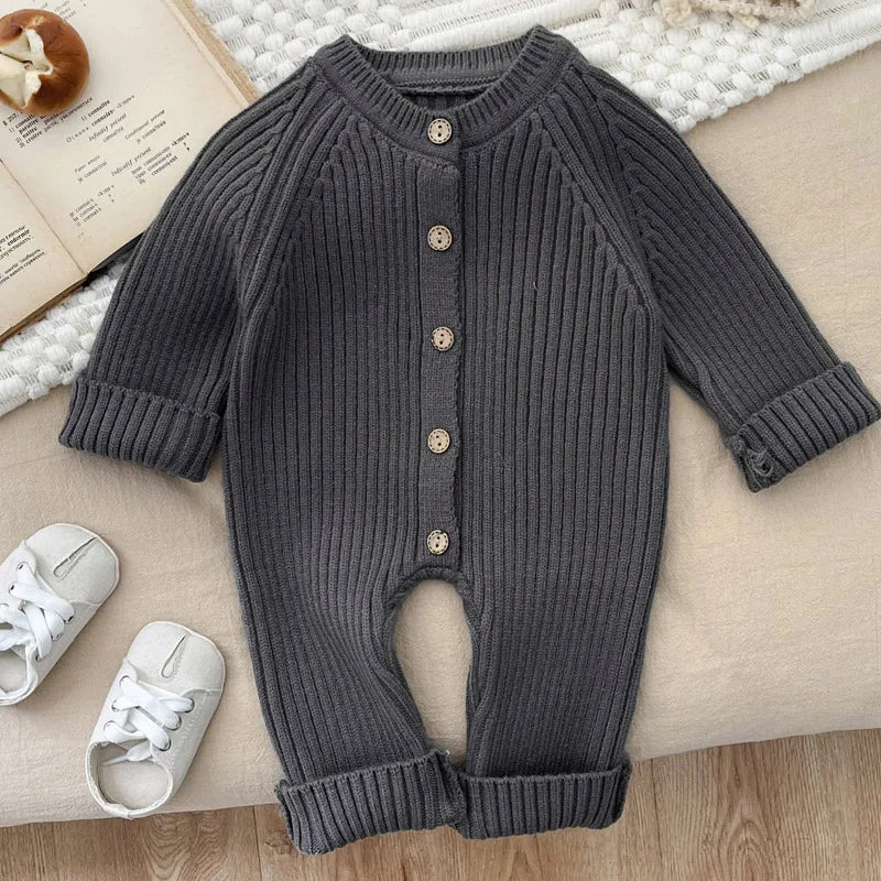 New Winter Newborn Infant Knit Thick Long Sleeve Jumpsuits