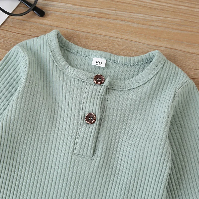 Baby Boys Girls Overalls Cotton Long Sleeve Jumpsuit