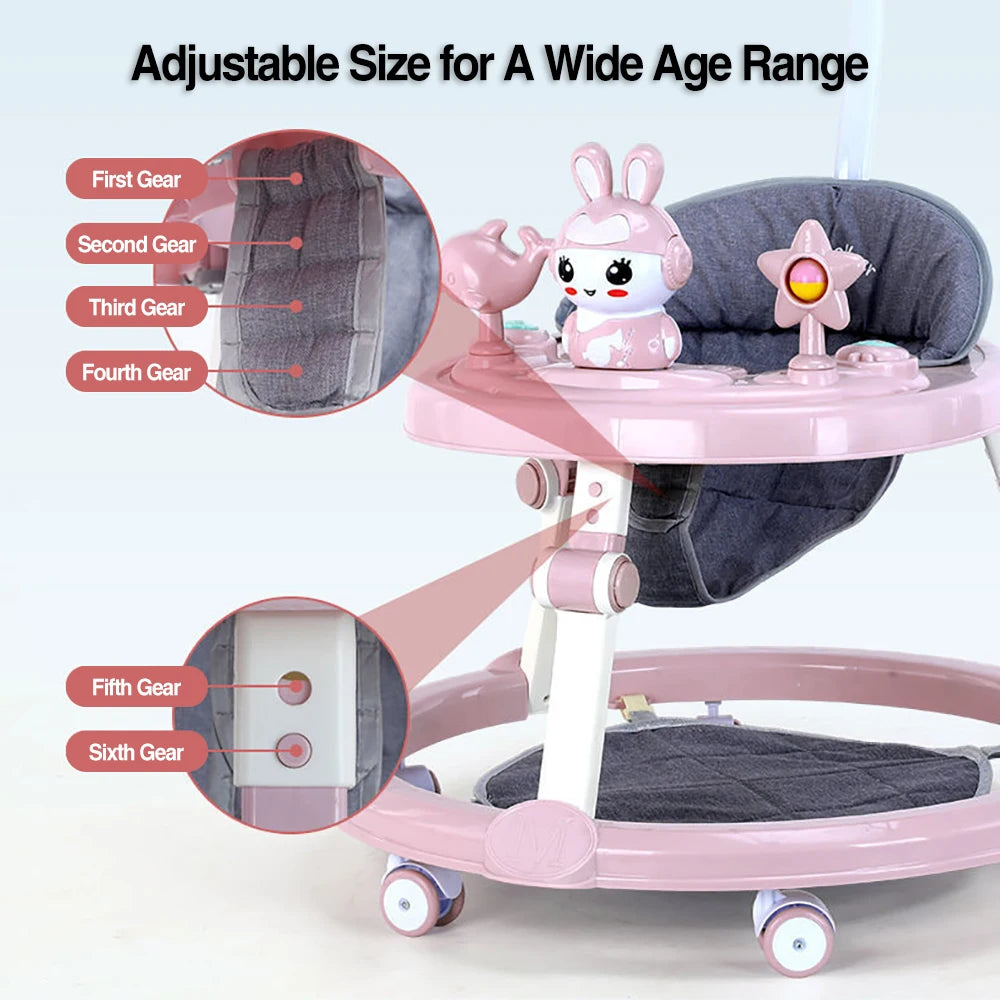 Baby Walker with Music Toys Foldable Activity Baby Walker