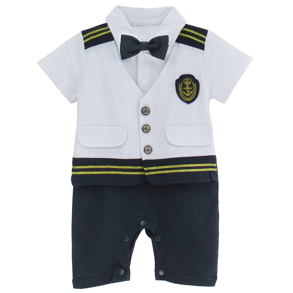Baby Boys Captain Romper Costume Infant Set with Hats Shoes