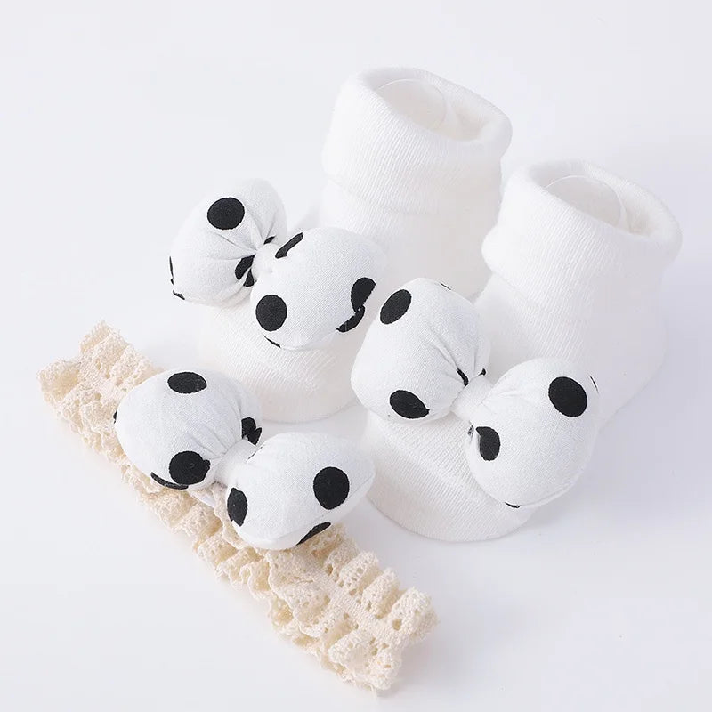 Baby Girl Headbands Socks 2Pcs/Set Sweet Cute Bow