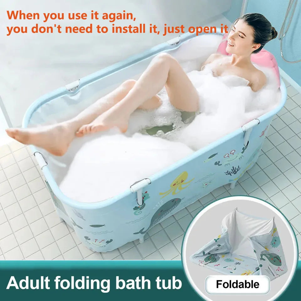Foldable Bathtub Portable Soaking Bath Tub Eco-Friendly Bathing Tub for Shower Stall